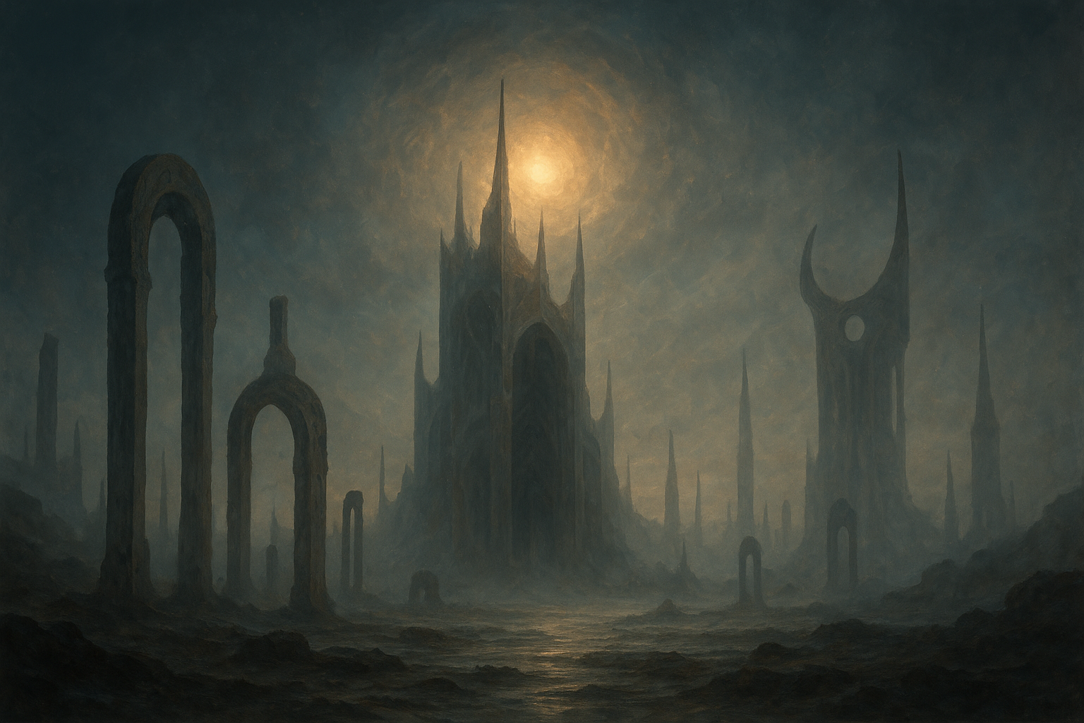 Abstract Magic – Arcane Structures Beyond FormThe Hollow Pantheon – Mythology of Lost Souls