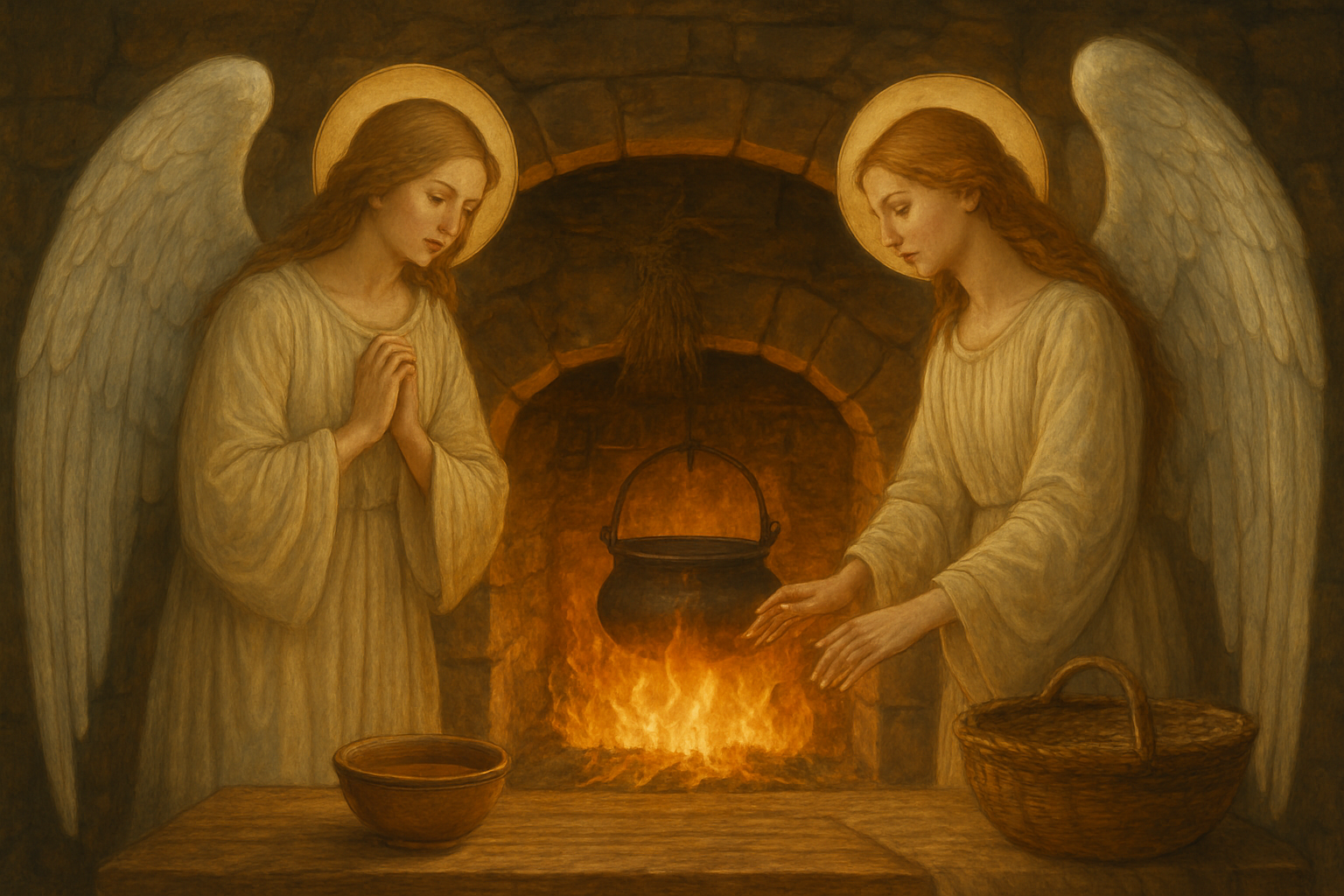 Angels at Brigid’s Hearth – Celtic Warmth for Frozen Days